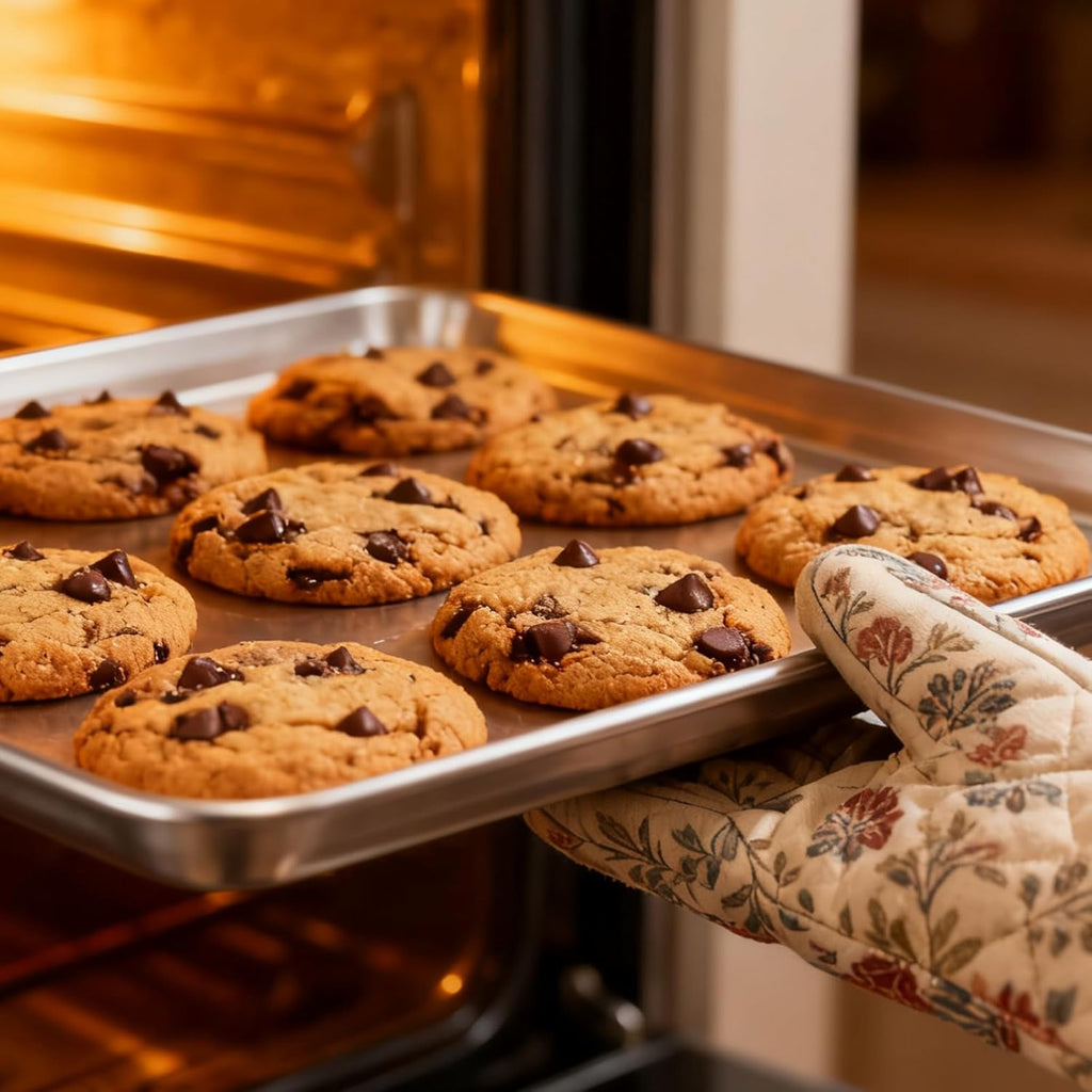 Skiennix Stainless Steel Baking Sheets - 4-Piece Set | Half Sheet Cookie Pans, 17.6 x 12.4 x 1 Inch