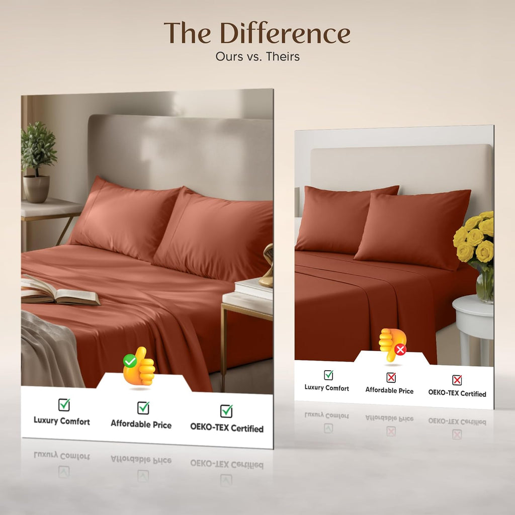 Utopia Bedding Twin Sheet Set - Soft & Breathable Microfiber, 3-Piece Bed Sheets for Twin Size Bed - Oeko Tex (Orange)