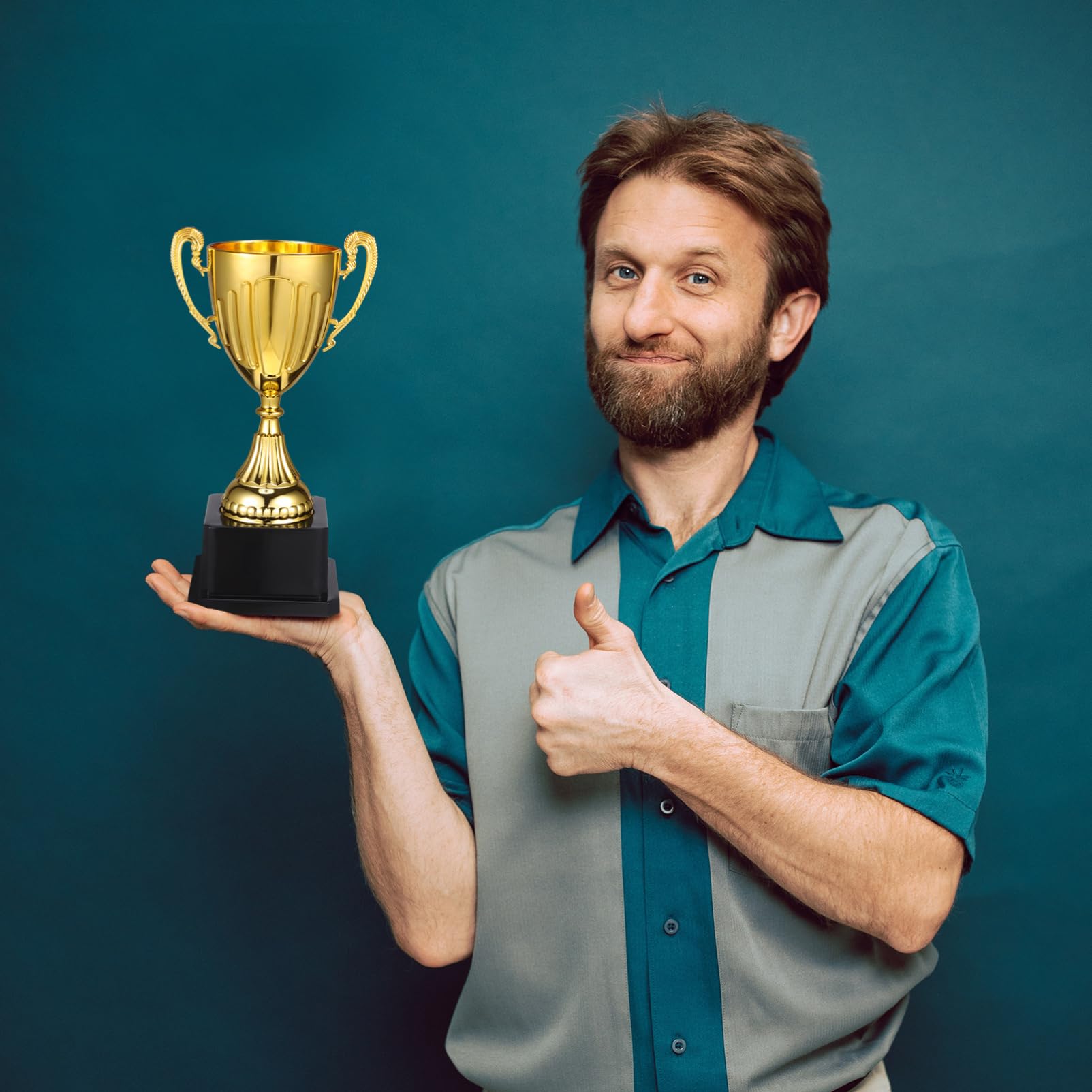 DOITOOL Gold Awards Trophy: Golden Trophies Awards Plastic Trophy Cup Rewards Winning Prize for Footabll Rewards Sports Tournaments, Birthday Party, Competitions