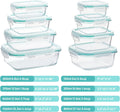Vtopmart Glass Food Storage Containers - 8 Pack with Airtight Lids | BPA Free, Microwave & Oven Safe