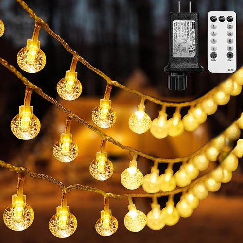 Globe String Lights - 49.2 Feet 100 LED Fairy Lights with Remote Timer | Indoor/Outdoor Decor