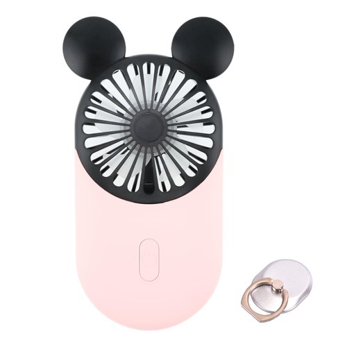 DecoLife Cute Handheld Mini USB Fan, Rechargeable Portable Fan, 3 Adjustable Speeds and Wearable Accessories, Pocket Size for Indoor Or Outdoor Activities (Pink)