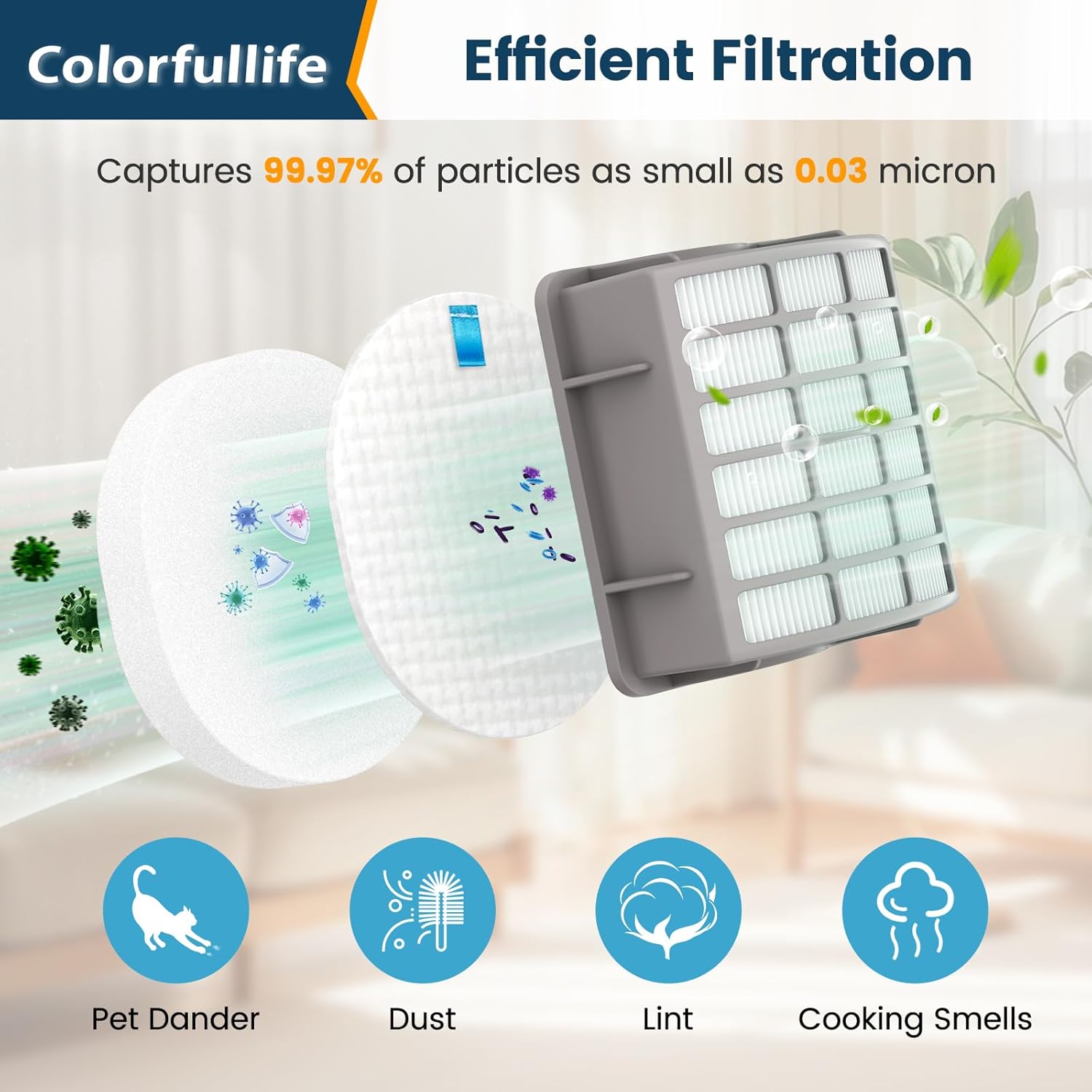 Colorfullife Foam & Post-Motor Filters | Replacement for Shark Navigator NV70, NV71, NV80, NV90, NV95