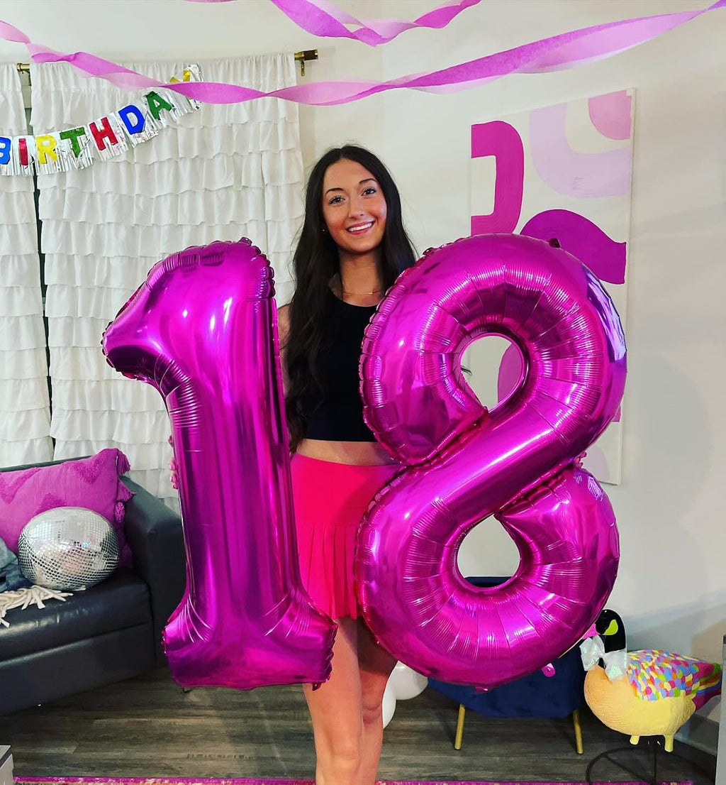 Regine Switzerland 40-Inch Giant Number 1 Balloon - Rosy Purple First Birthday Decoration for Girls