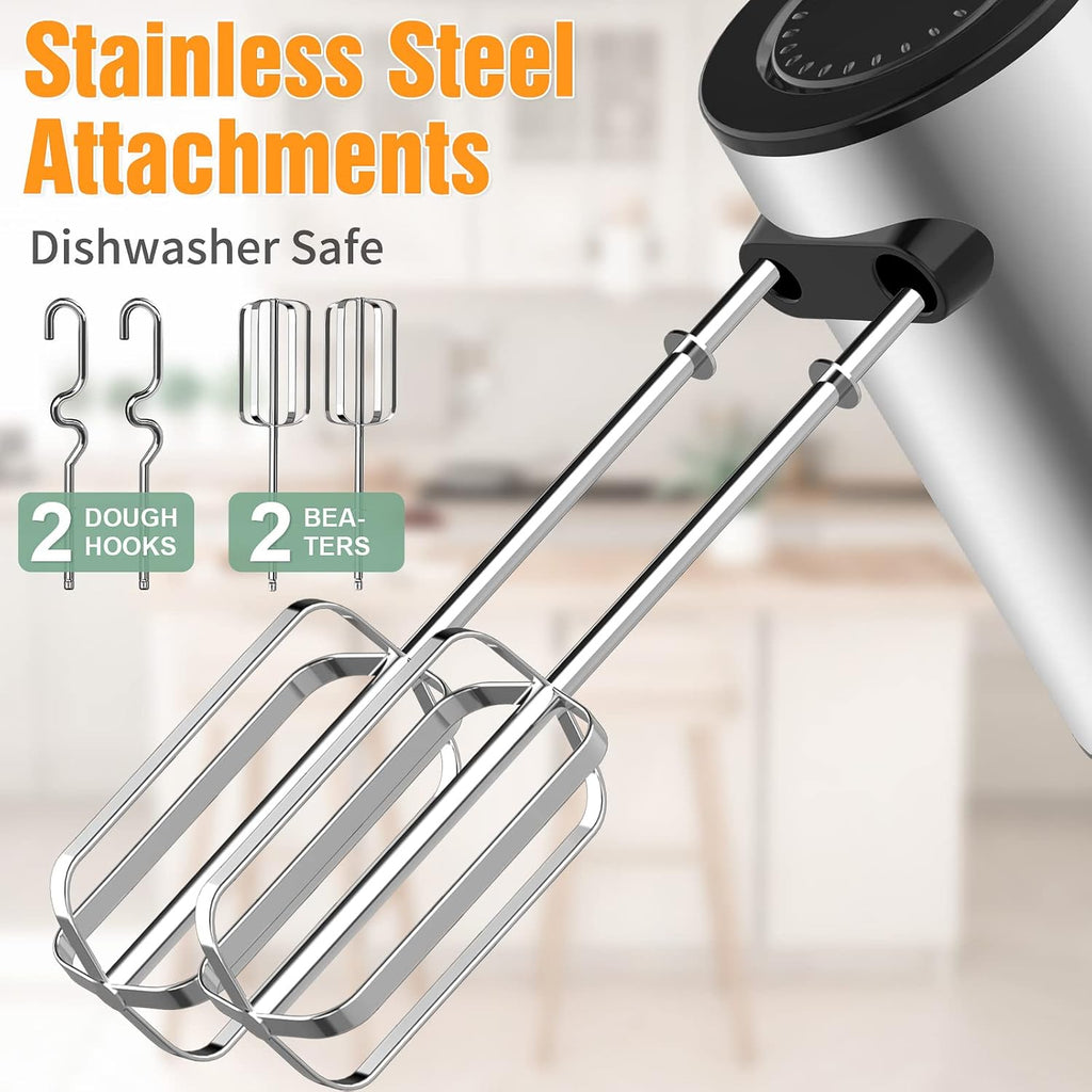 Skiennix 600W Electric Hand Mixer - 10-Speed Powerful Kitchen Mixer with Turbo for Baking & Whipping Cookies
