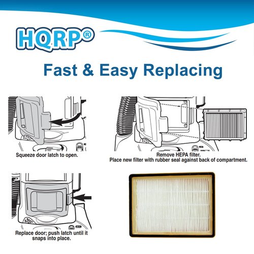 HQRP 2-Pack HEPA Filter compatible with Eureka HF-2 Boss SmartVac 4870 series 4870HZ 4870MZ 4870MZX 4870PZ 4870GZX 4870HZX 4870T 4870SZ 4870SZX Upright Vacuum Cleaners