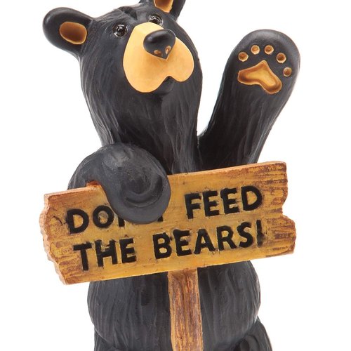 DEMDACO Bearfoots by Jeff Fleming Don't Feed The Bears Mini Black Bear 3 x 2 Hand-cast Resin Figurine Sculpture