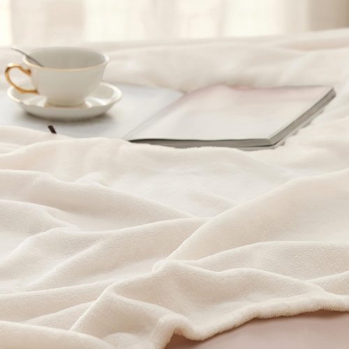 Bedsure GentleSoft Fleece Blanket - Lightweight Plush Cozy Twin Size Cream Blanket for Bed & Travel | 60x80 Inches