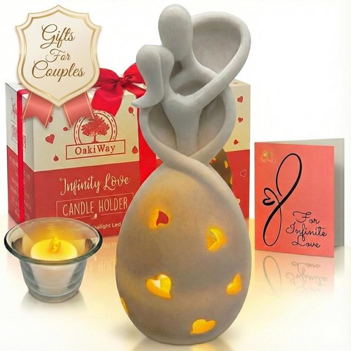 Infinity Love Candle Holder - Flickering LED Candle for Couples | Perfect Gift for Weddings & Engagements