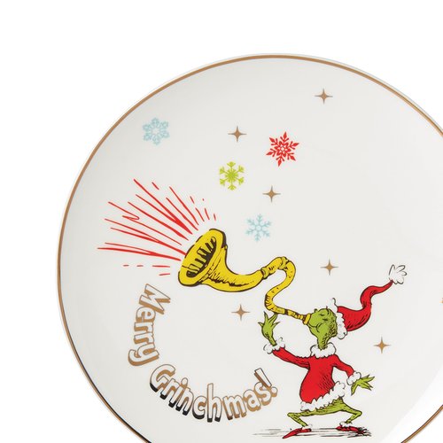 Lenox 894166 Merry Grinchmas 4-Piece Assorted Accent Plate Set, Christmas Drinkware, Holiday Hosting