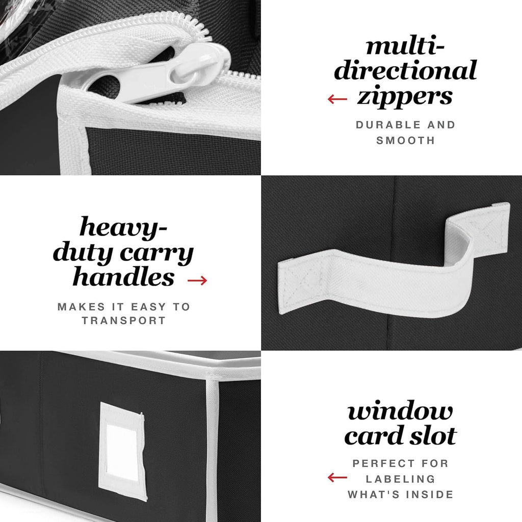 Premium Wrapping Paper Organizer - Heavy-Duty Gift Wrap Holder with Extra Pockets | Fits Up to 27 Rolls (Black)