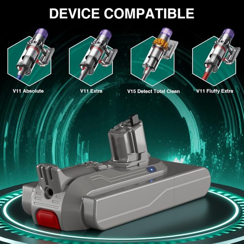 EGR 9000mAh V11 Battery Replacement - Compatible with Dyson V11 & V15 | Easy Click-In Installation