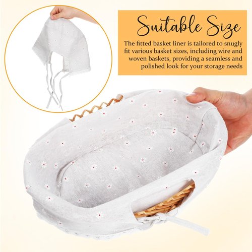 Abaodam Washable Basket Liners - Reusable Fabric Inserts for Wicker & Wire Baskets | Boho Farmhouse Decor