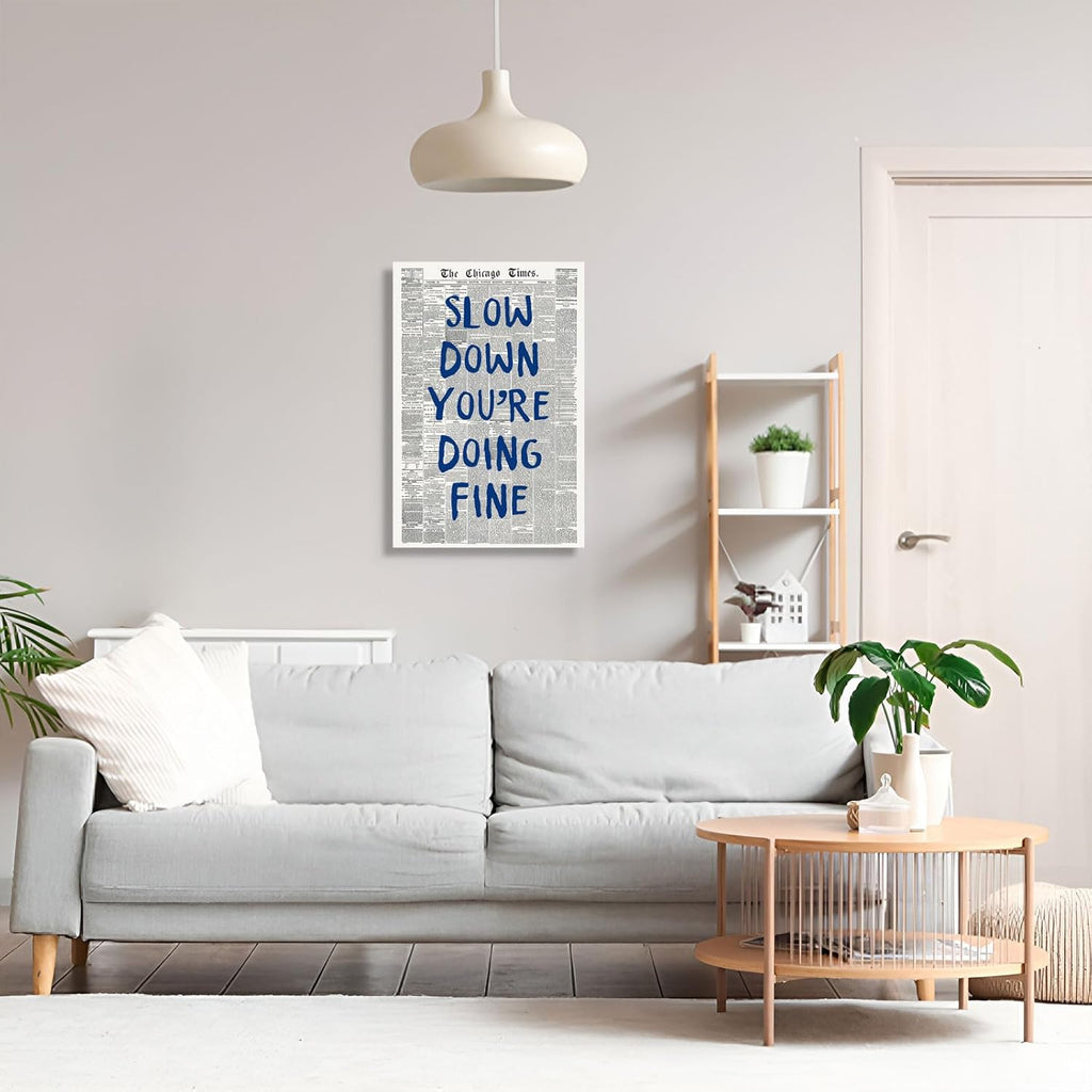 Rubeoxn Trendy Poster - Funny Navy Blue Letter Canvas Wall Art | Minimalist 12x16in Unframed Decor