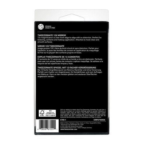 Tweezerman Tweezermate 12x's Magnification Mirror, Black