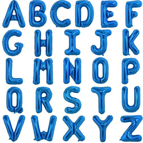 TONIFUL 52 Pieces 16 Inch Navy Blue Letter A-Z Balloons,Custom Phrase Mylar Foil Alphabet DIY Personalized Phrase Banner for Birthday Anniversary Celebration Graduation Party Supplies Decoration