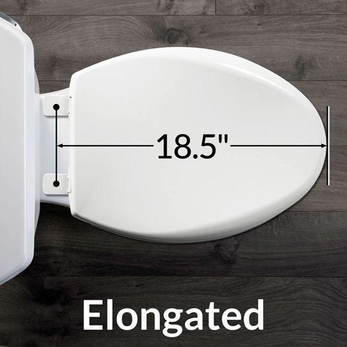 BEMIS 3155CT Commercial Open Front Plastic Toilet Seat, Extra Heavy Duty Industrial Seat without Lid, Secure Installation, Made in USA, Elongated, White