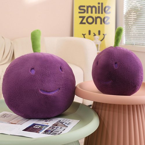 FEEZUSH Grape Plush Pillow, Grape Stuffed Plush, Food Plush Pillow, Home Decoration Gift for Kids Adults (11.8 inch)