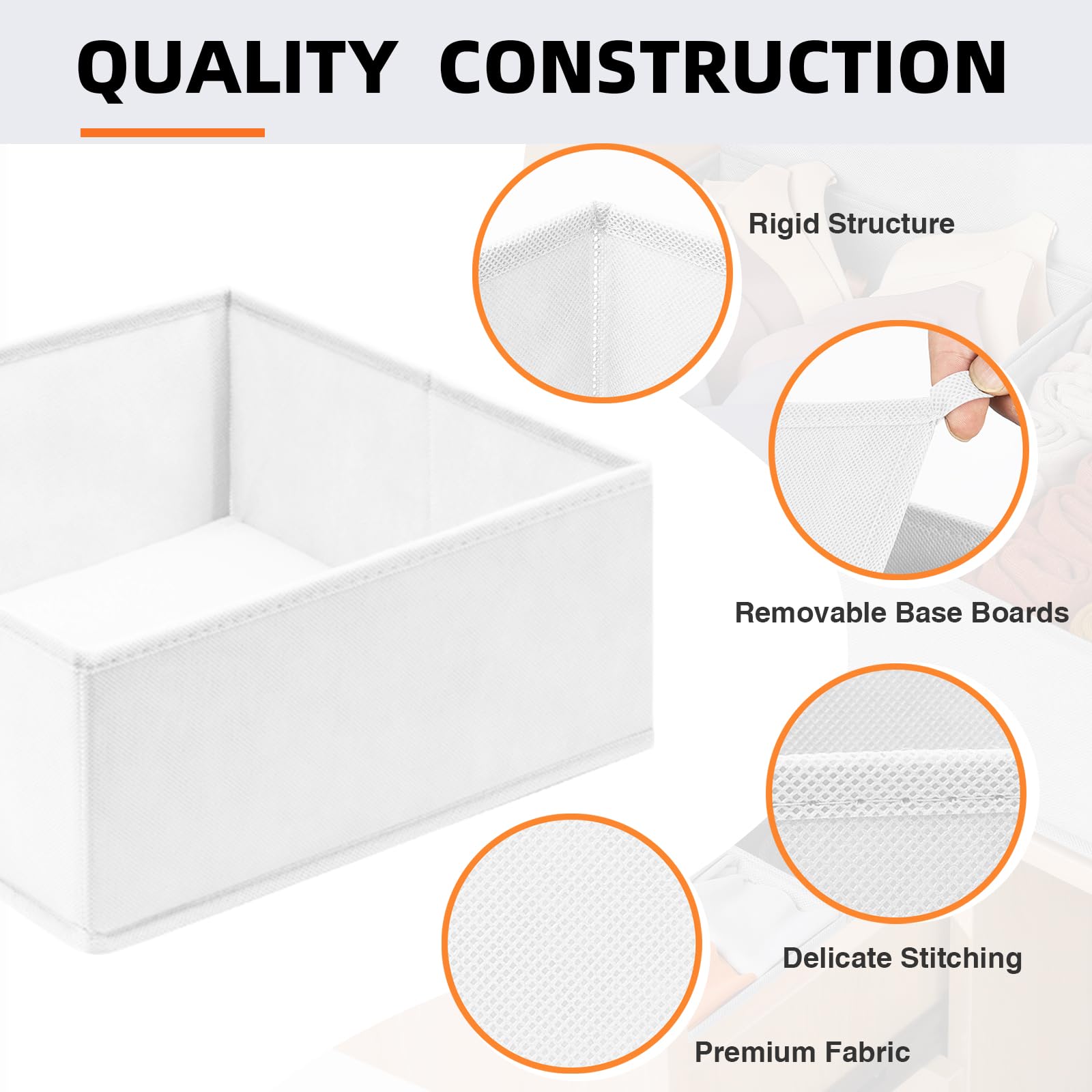 【FAMILY PACK】Drawer Organizer Clothes, 20 Pack Dresser Organizer Bins for Baby Clothes - Underwear Bra Sock Organizer - Fabric Closet Organization and Storage Dividers for Nursery Bedroom Dorm