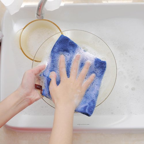 Homaxy 100% Cotton Waffle Weave Dish Cloths - Ultra Soft, Absorbent & Quick Drying | 12-Pack, 12 x 12 Inches, Blueberry