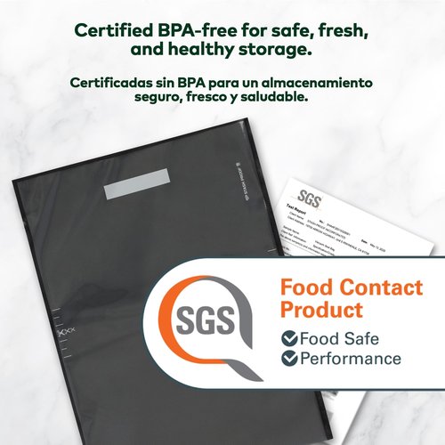 Stash Proof Vacuum Seal Bags 15" x 20" (50 Count) 5.5 Mil (Black and Clear) - BPA Free Commerical Grade Food Saver for Storage, Sous Vide, and Meal Prep Sealer Bag