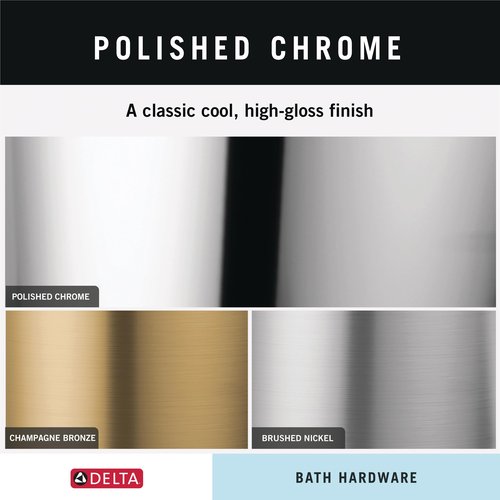 Delta Saylor (1-Pack) 8'' Towel Rack for Bathroom Polished Chrome Towel Bar for Bathroom Wall Hand Towel Holder Rod Wall Mounted Kitchen Towel Holder 73508