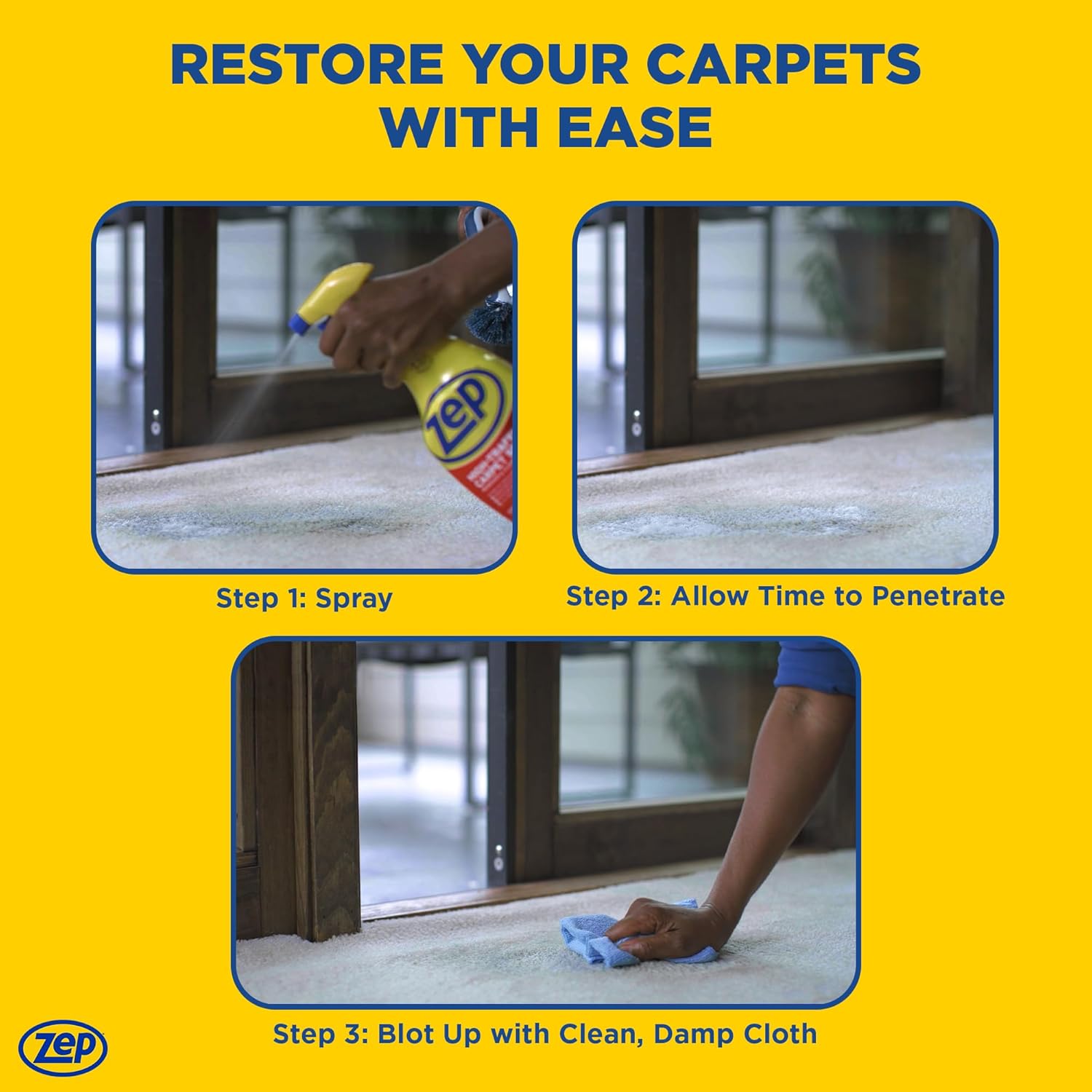 Zep High Traffic Carpet Cleaner - Deep Stain Removal Formula - 1 Gallon for Revitalizing Carpets