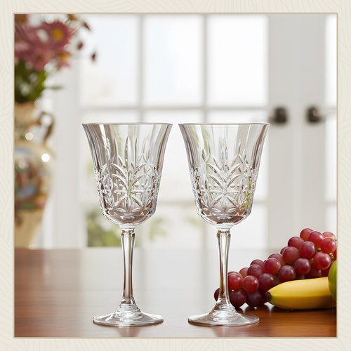 LEYIQU Plastic Wine Glasses 10oz Vintage Goblets Unbreakable Reusable BPA-Free Stemmed Drinking Glasses for Easter Parties, Weddings & Events Leaf-Patterned (Set of 24, Clear)