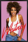 Trends International Whitney Houston - Jeans Wall Poster, 22.4L x 14.7W, Black Framed Version