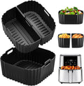 Chefman Air Fryer Silicone Liners - Reusable 3-Pack Baking Accessories for 8QT to 10QT Air Fryers