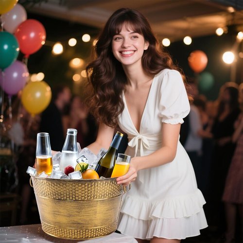 Metal Ice Bucket Galvanized Beverage Tub, Drink Buckets Large Cooler for Wine Beer Champagne Cocktails for Catering, Bars, Parties, Outdoor Events 2PCS Copper Upgrape (Copper-2PCS)