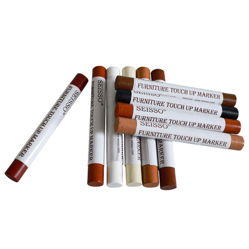 SEISSO Wood Filler Sticks, Furniture Wax Crayons for Scratches, 10 Pcs Wood Floor Repair Wax Filler Sticks, Touch Up Wax Sticks Repair Kit for Scratches, Holes, Floor, Laminate, Carpenters