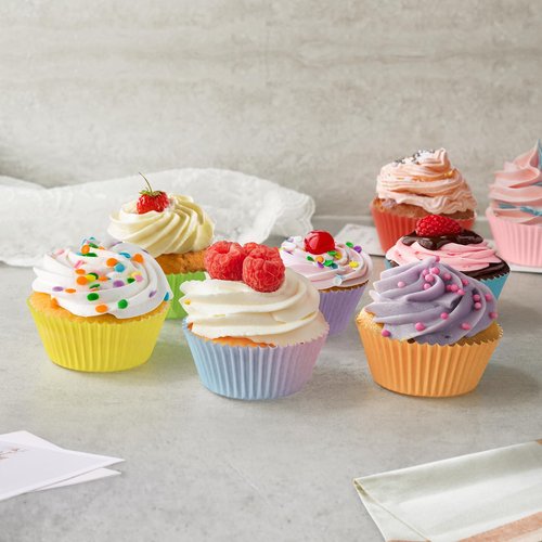 SKIDEC Rainbow Standard Cupcake Liners 400 Count Solid Colorful Paper Baking Cups Food Grade Disposable Cupcake Wrappers Bright Color Muffin Cups for Wedding Birthday Tea Party Baking Supplies