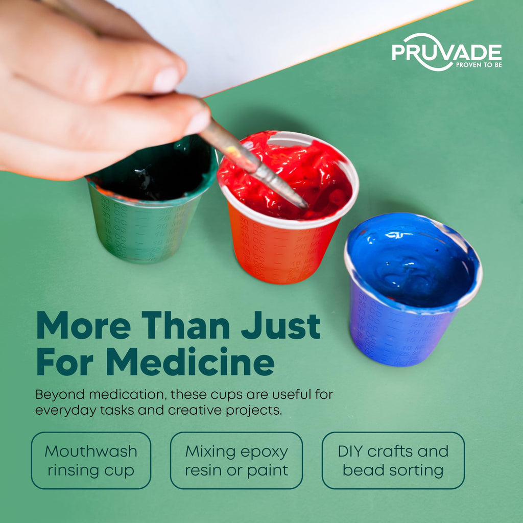 [5000 Count - 1 oz.] Pruvade Disposable Plastic Medicine Cups with Graduated Dosage Lines for Pills or Liquid, Single Serve Measuring for Home, Nurse, Hospital, Medical Care, Resin Mixing, Mouthwash