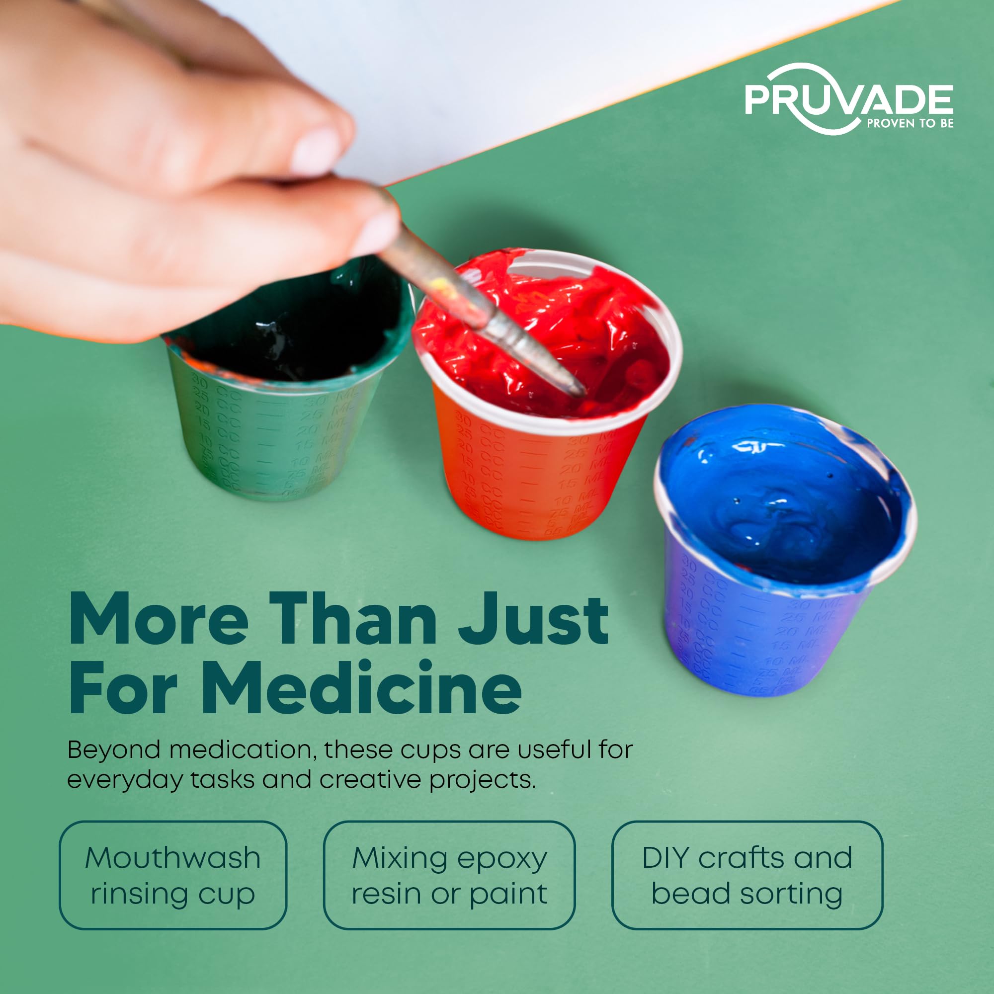 [5000 Count - 1 oz.] Pruvade Disposable Plastic Medicine Cups with Graduated Dosage Lines for Pills or Liquid, Single Serve Measuring for Home, Nurse, Hospital, Medical Care, Resin Mixing, Mouthwash