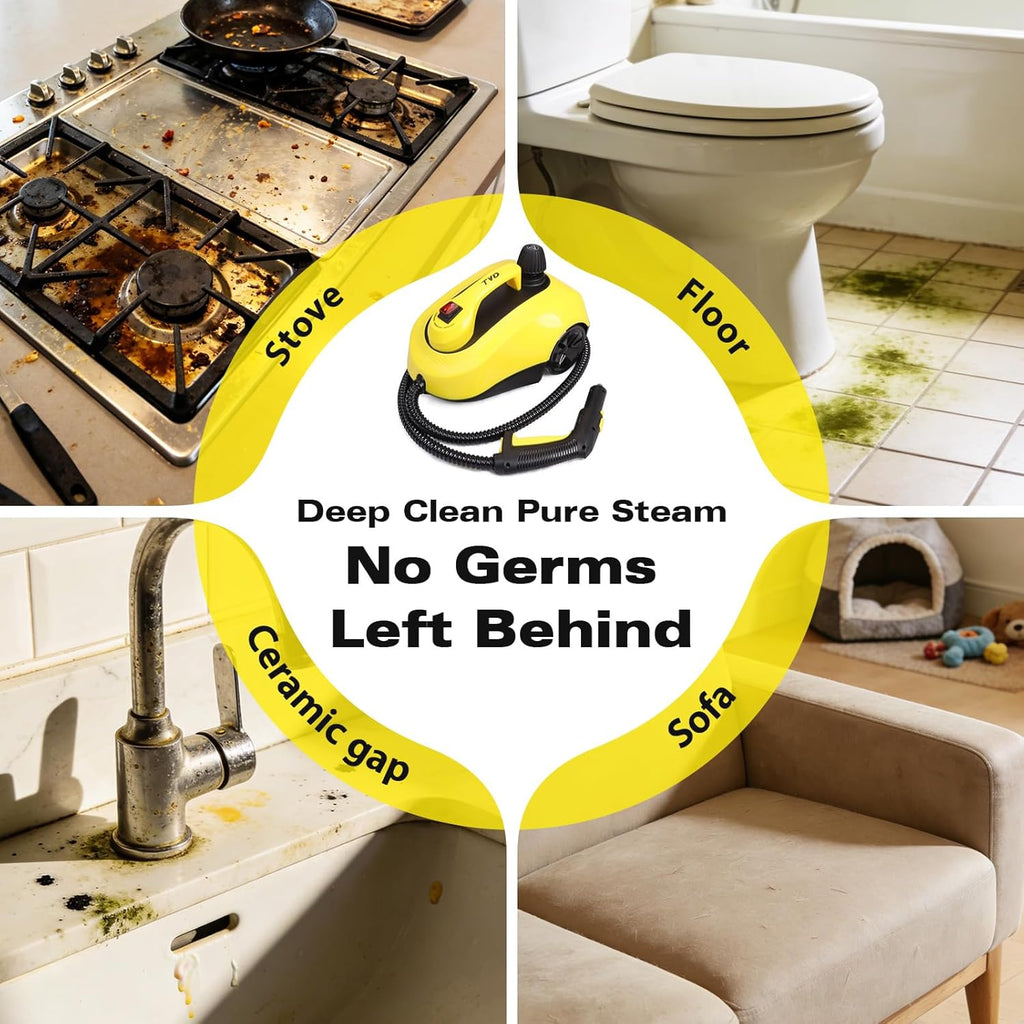 TVD Steam Cleaner - Powerful Home Steamer with 26 Accessories & 5M Extra-Long Power Cord | Versatile for Floors, Tiles & Upholstery