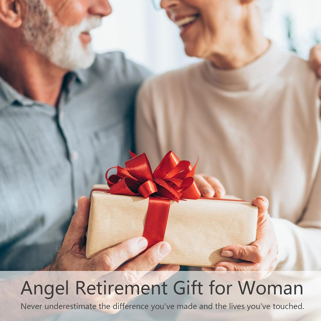Retirement Gift for Woman, Happy Retirement Gift for Woman, 5.5” Angel Figurine for Retirement Party Decorations, Retired Gifts for Coworkers Friends