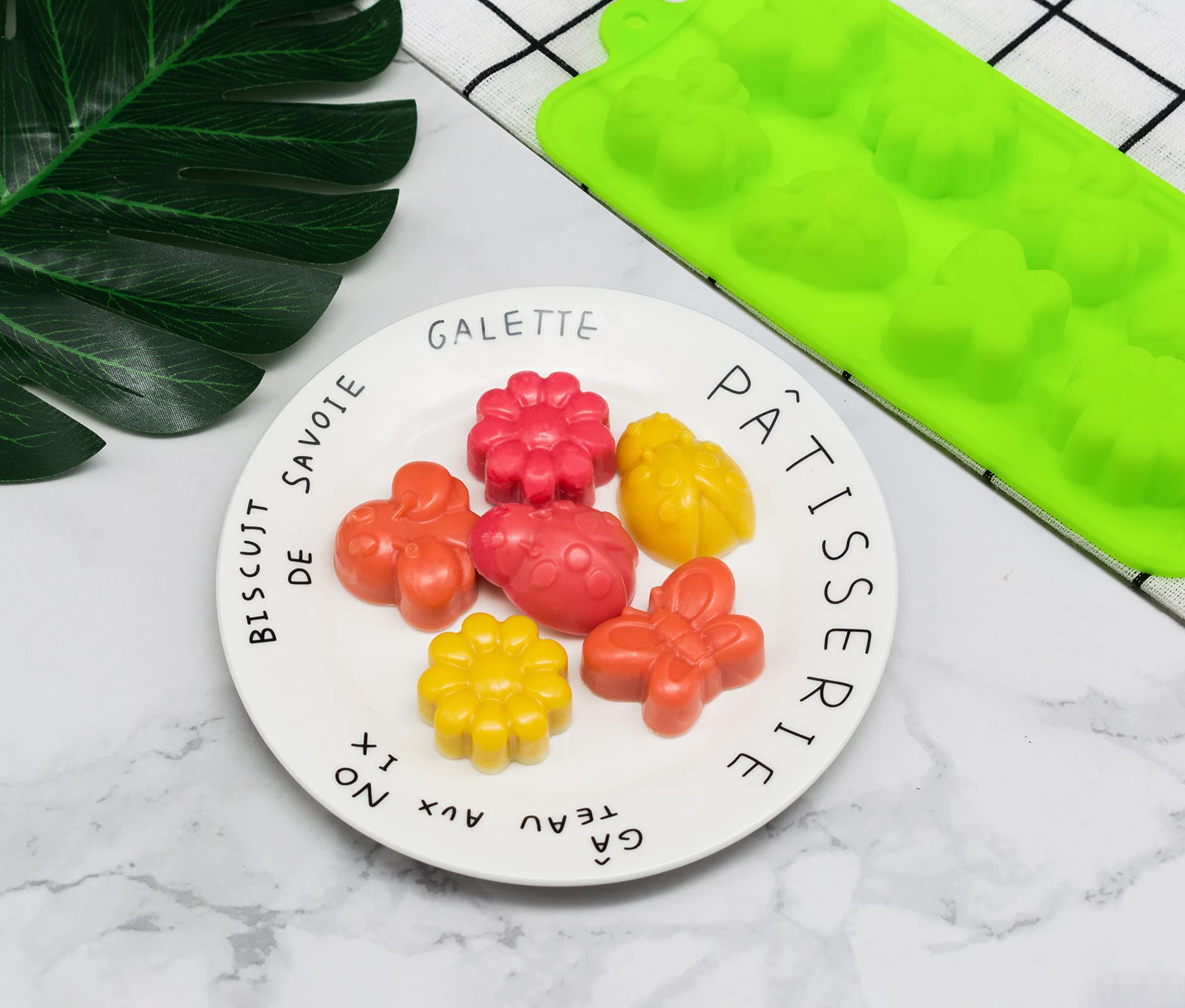 WARM TIME Silicone Chocolate Candy Molds Cake Moulds, Food-Grade Non-Stick Baking & Crayon Mold BPA-Free, Set of 6
