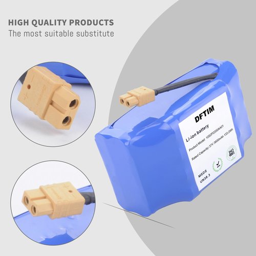 DFTIM 37V Power Replacement Battery for General Purpose Li-ion Battery with Endurance Capacity 3.6AH, fit 42V 4400mah with XT60 SL60 Plug Configuration 10S2P, Compatible for Most Models