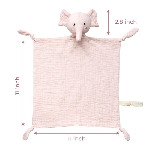 Momcozy Loveys for Babies with Cotton - Soft Security Blanket for Boy or Girl for Self-Soothing On-The-Go-Portable & Anti-Drop Design - Newborn Gift，Must Have（Light Pink 14 inch）