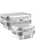NEEBAKE 20 Set Disposable Aluminum Pans with Lids Assorted Sizes - 10 Large 10.25x12 Foil Pans Half Size & 10 Small 8x8 Tin Foil Baking Pans, Tin Trays Containers for Meal Prep, Food Cooking, Roasting