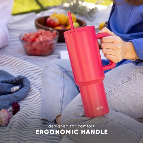 Simple Modern 40 oz Trek Tumbler with Handle and Straw Lid | Cup Holder Friendly Insulated Stainless Steel Travel Mug | Kaleidoscope