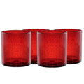 Artland 14oz Double Old Fashion Glass, Set of 4 | Iris Seeded Design, Ruby Red | Drinking Glass for Parties and Everyday Use - Mojito, Whiskey, Cocktail | Glassware & Barware Essentials
