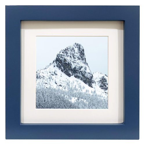 LEKAIYA 6x6 Blue Picture Frames, Square Solid Wood Photo Frame for Tabletop or Wall Mounting