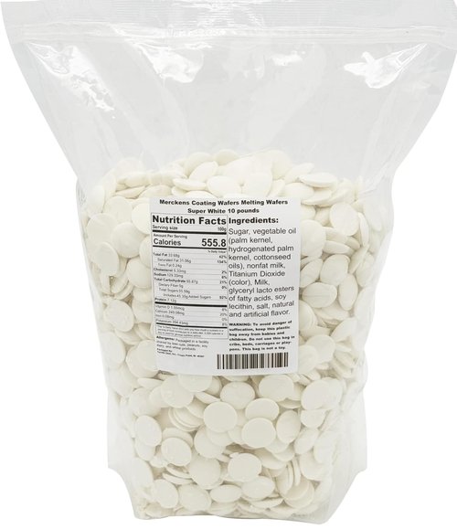 Merckens Coating Wafers - Super White Melting Wafers | 10 Pounds for Baking & Candy Making