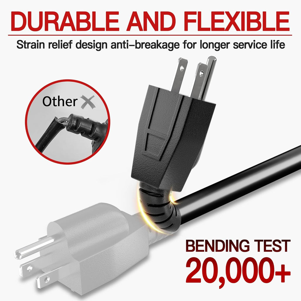 Skrizcable 25 FT Outdoor Extension Cord - Waterproof & Weatherproof Black 3 Prong Power Cord | 13 Amps, 1625 Watts