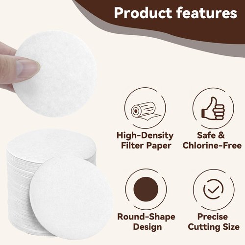 Coffee Filters Compatible with OXO Cold Brew Coffee Maker, 500 Pcs White Round Filter Paper for OXO 32 Ounce ＆ Compact Cold Brew Maker
