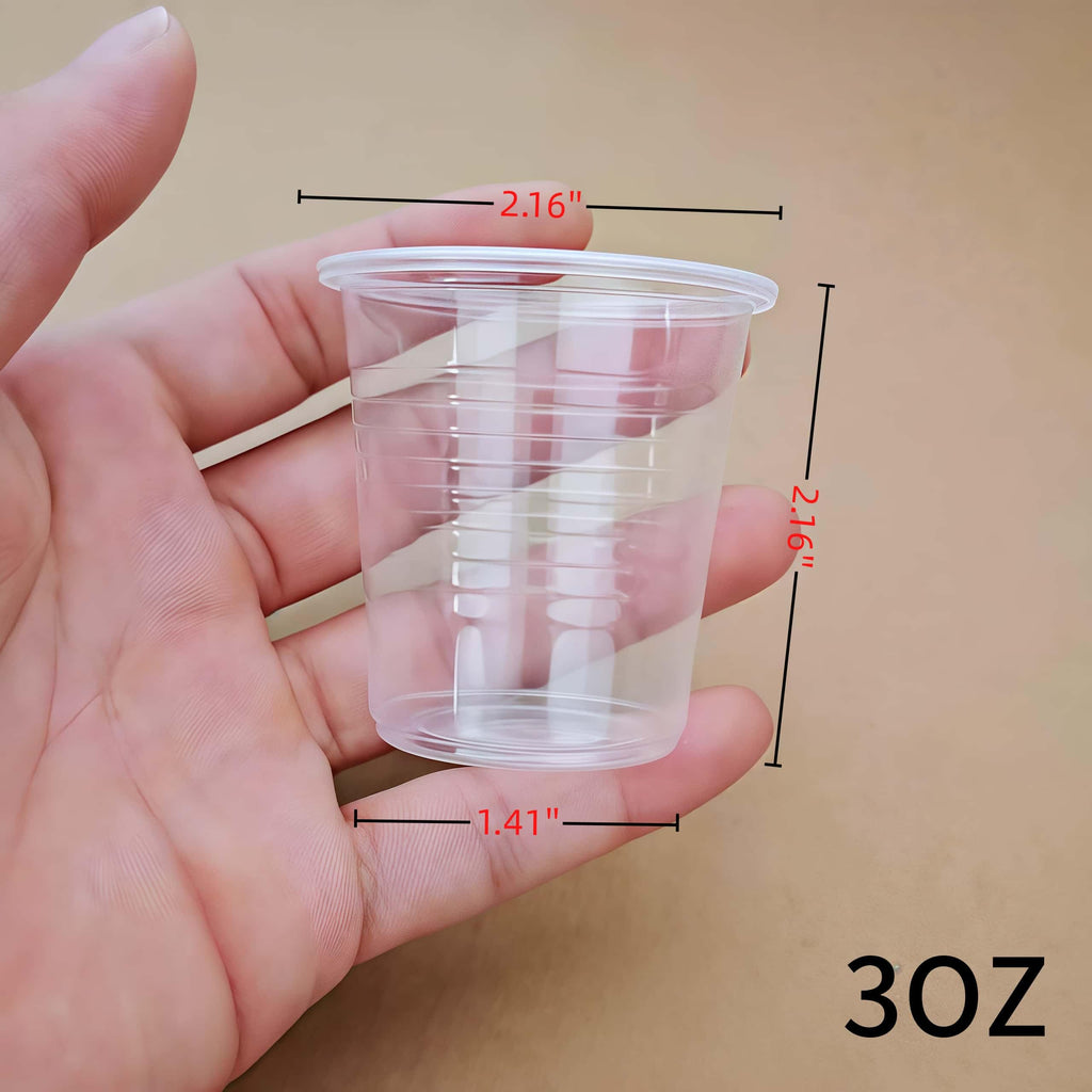 Cynohesta Tiny Disposable Small Plastic Cups Mini Communion Jello Sample Tasting Little Shot Glasses Clear Cup 1 1.5 2 3 oz (500, 1.6OZ)