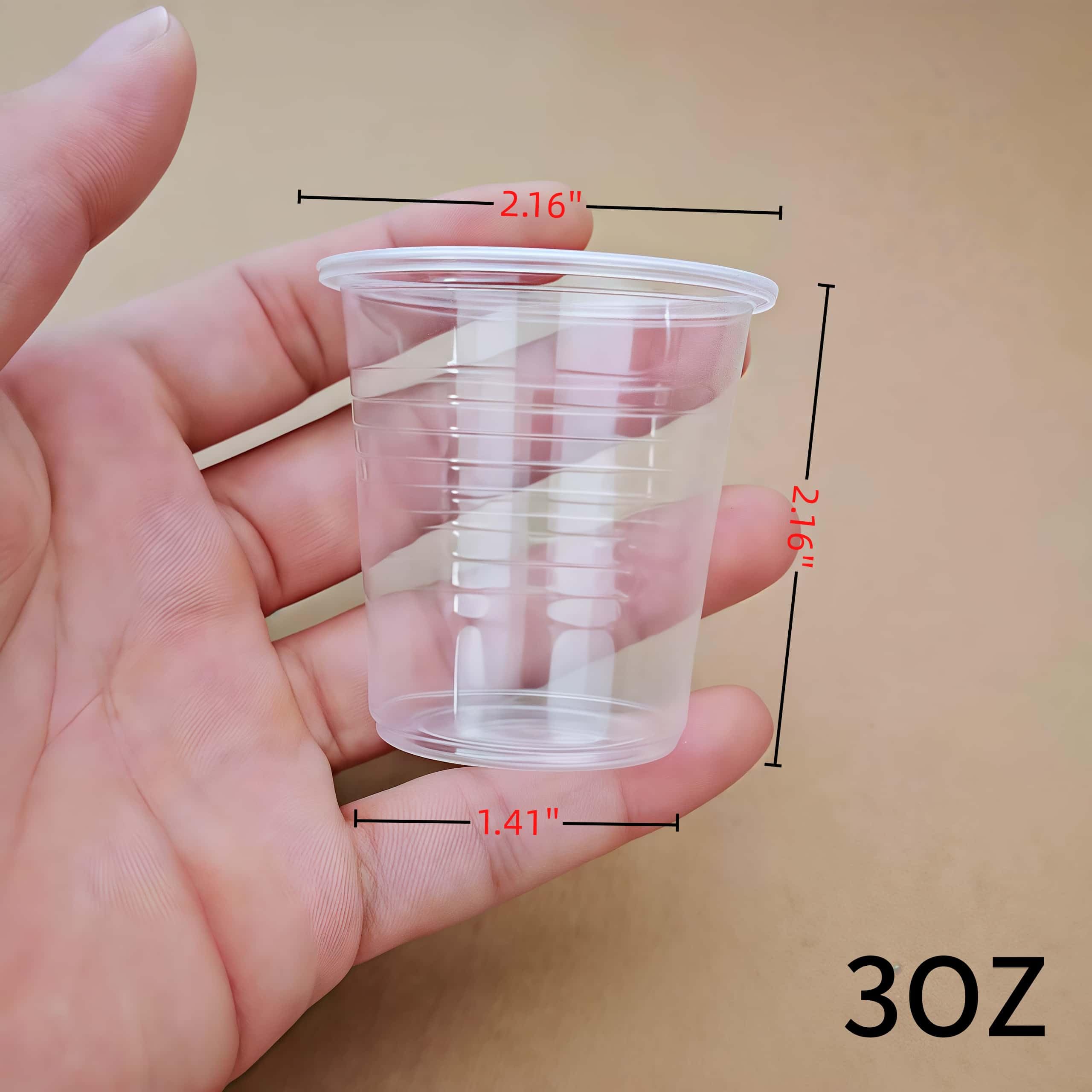Cynohesta Tiny Disposable Small Plastic Cups Mini Communion Jello Sample Tasting Little Shot Glasses Clear Cup 1 1.5 2 3 oz (500, 1.6OZ)