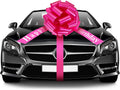 WILLBOND Large Happy Birthday Car Bow - Festive Gift Wrapping Decoration | 20 Inches, Rosy